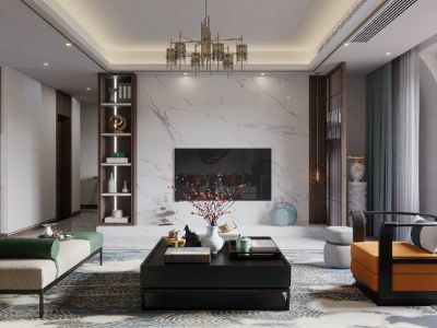 仁和家园-150㎡-中式风效果图