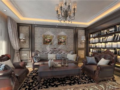 恒大帝景-130㎡-美式风效果图