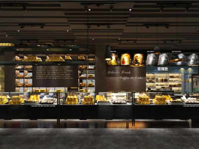 店铺-80㎡-现代风效果图