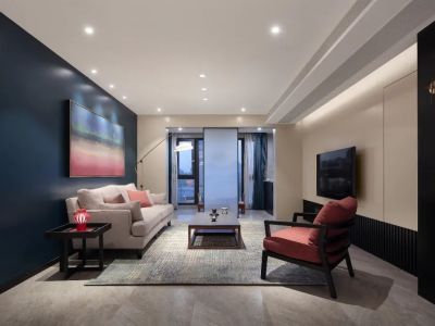 九龙仓时代上城-140㎡-现代风效果图