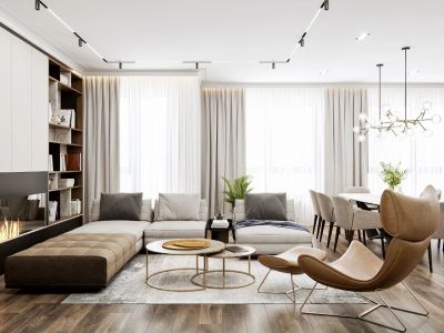 奥澜半岛-115㎡-简约风效果图