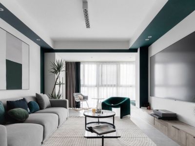 金沙鹭岛-118㎡-现代风效果图