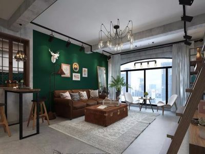 中央豪庭-115㎡-工业风效果图