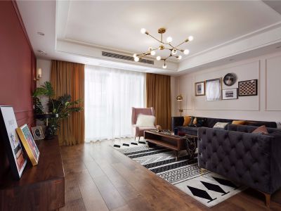 悠然天地-118㎡-轻奢风效果图