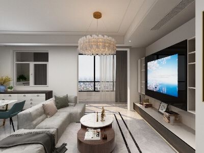 华宇中金河御雅院-95㎡-现代风效果图