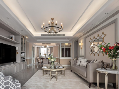 龙湖滟澜山-177㎡-美式风效果图