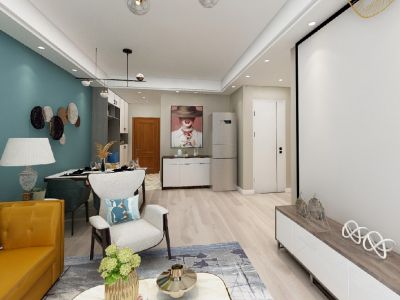 凯震金鹭-100㎡-现代风效果图