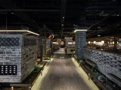 刘一手火锅店-1038㎡-中式风效果图