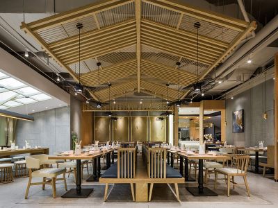 串串店-300㎡-现代风效果图