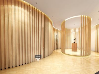 办公室兼展厅-100㎡-现代风效果图