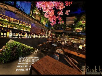 音乐餐吧-300㎡-工业风效果图