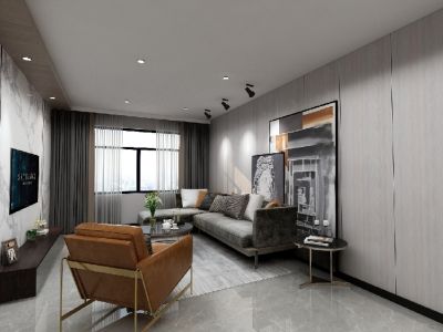 金地自在城-85㎡-现代风效果图