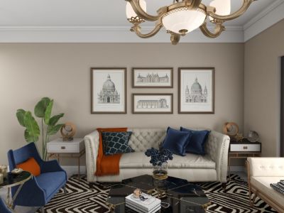 新力星塘湾-80㎡-轻奢风效果图