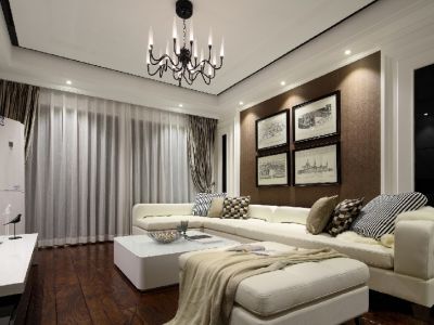 龙湖春江悦茗-120㎡-美式风效果图