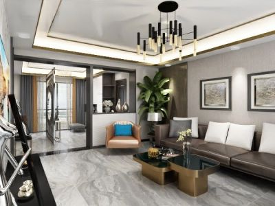 滨江澜泊湾-125㎡-现代风效果图