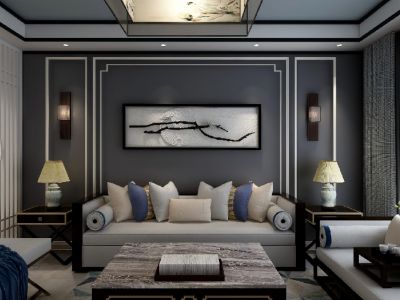 新力榕园-130㎡-中式风效果图