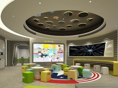 教育培训机构-460㎡-现代风效果图