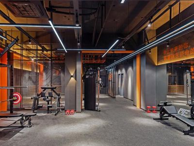 健身房-200㎡-工业风效果图