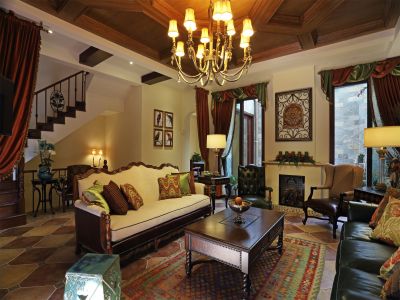 龙湖龙光首开湖城大境-220㎡-混搭风效果图