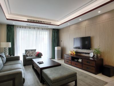 保利金香槟-135㎡-新中式风效果图