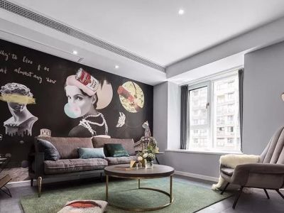 中央风景小区-89㎡-现代风效果图