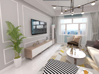 鸿海溪园-98㎡-北欧风效果图