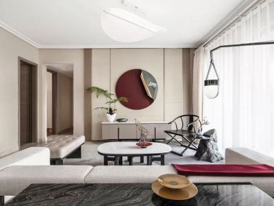 悦蓝山-138㎡-新中式风效果图