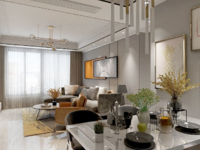 金科集美九龙湖-123㎡-轻奢风效果图