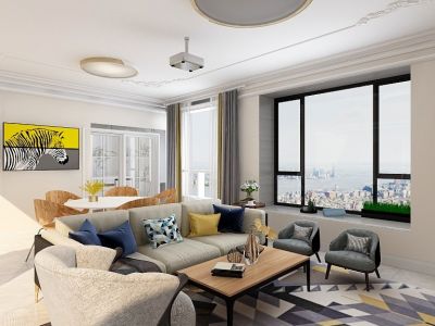 九龙湖金茂悦-128㎡-北欧风效果图