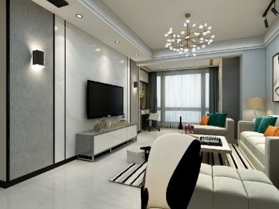 首地蓝天熙郡-110㎡-现代风效果图