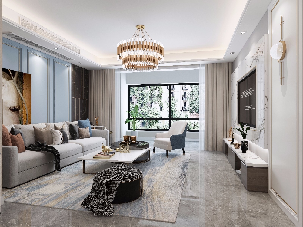 客厅瓷砖装修效果图