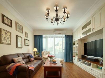 荣盛花语城-105㎡-美式风效果图