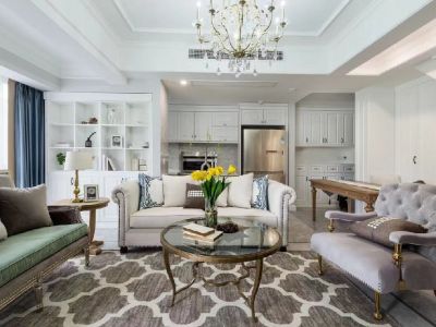 万科海上明月-110㎡-美式风效果图