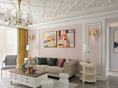 湖畔学苑-120㎡-法式风效果图