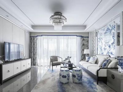 煌盛熙岸公园-116㎡-新中式风效果图