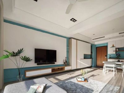 鸿海万科天空之城-90㎡-北欧风效果图