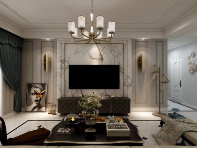 滨河学府-128㎡-混搭风效果图