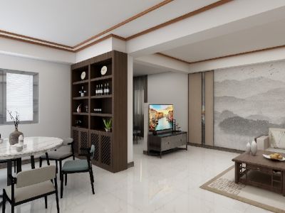 碧桂园-111㎡-中式风效果图