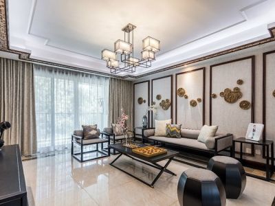 瑞景河畔家园-135㎡-中式风效果图