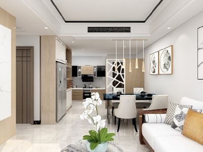 银河星城金星苑-83㎡-新中式风效果图