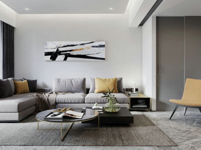 绿地公馆-126㎡-现代风效果图