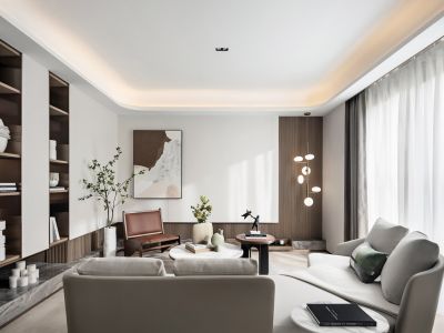 龙湖泱望-160㎡-现代风效果图