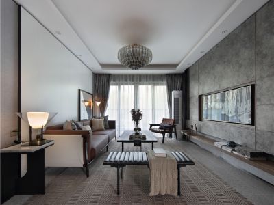 西宁万科城-116㎡-中式风效果图