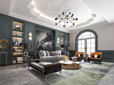 少海别墅轻奢风格600平米装修案例
