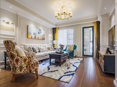 滨湖苑-140㎡-美式风效果图