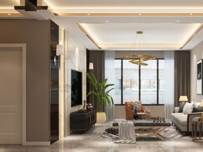 蓝色康桥E区为蓝湾-133㎡-轻奢风效果图