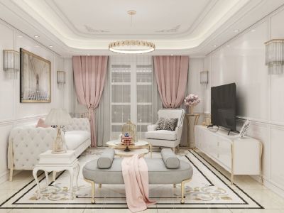 千山心城-140㎡-欧式风效果图