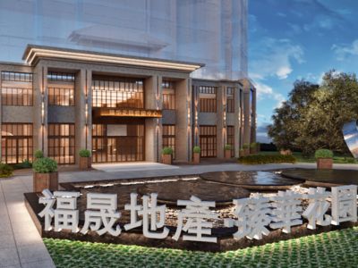 售楼中心-1500㎡-轻奢风效果图