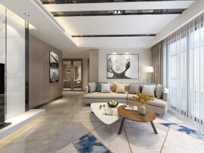 鹭湖宫-136㎡-现代风效果图