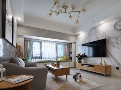 景虹花园-89㎡-现代风效果图